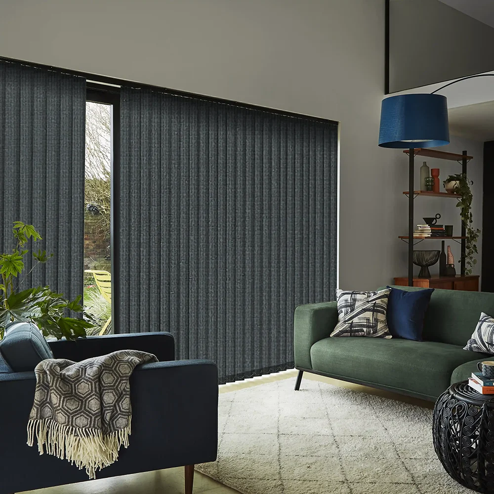 Graphite Blackout Vertical Blinds for Privacy - Made-to-Measure in the UK