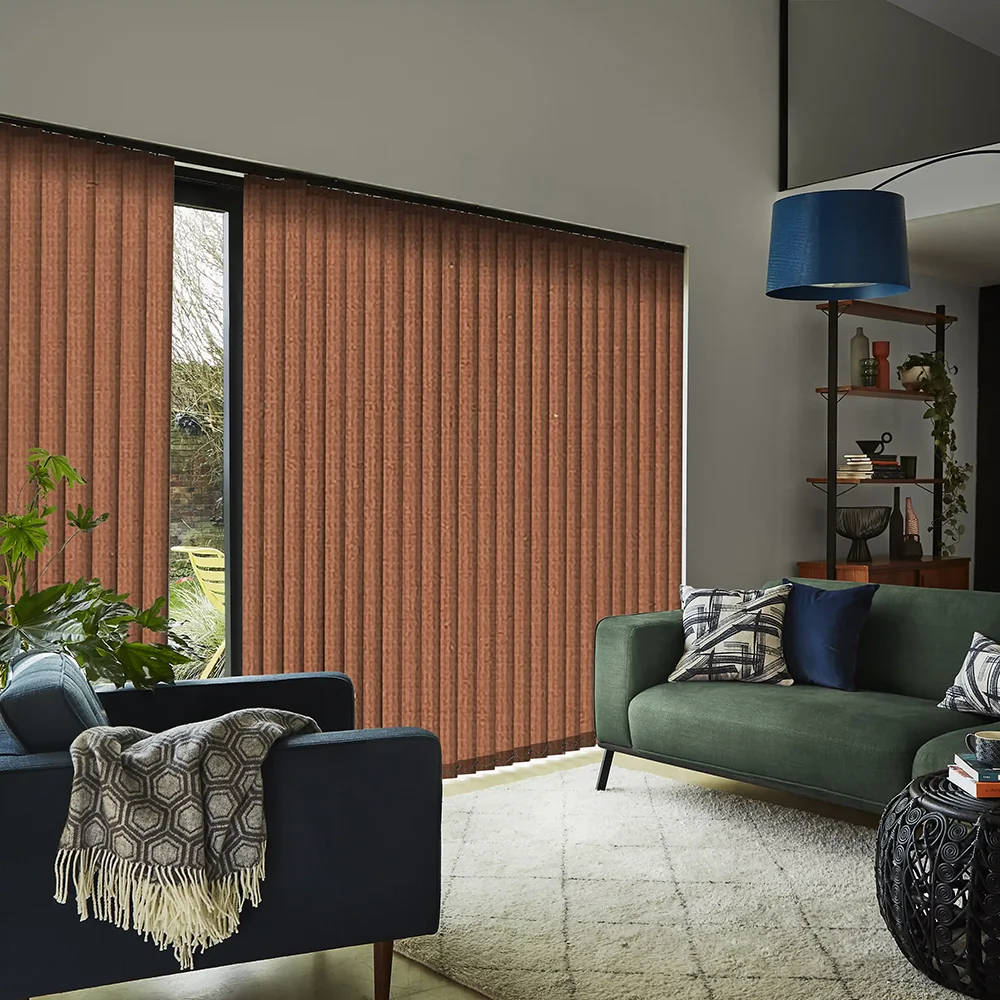 Rust Blackout Vertical Blinds - Made-to-Measure Privacy Blinds in the UK